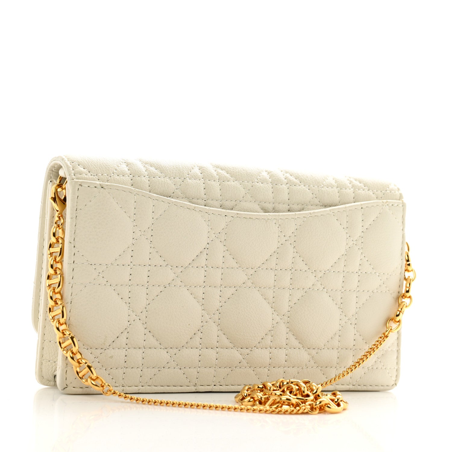 Christian Dior Supple Calfskin Caro Pouch with Chain Latte 3 of 12