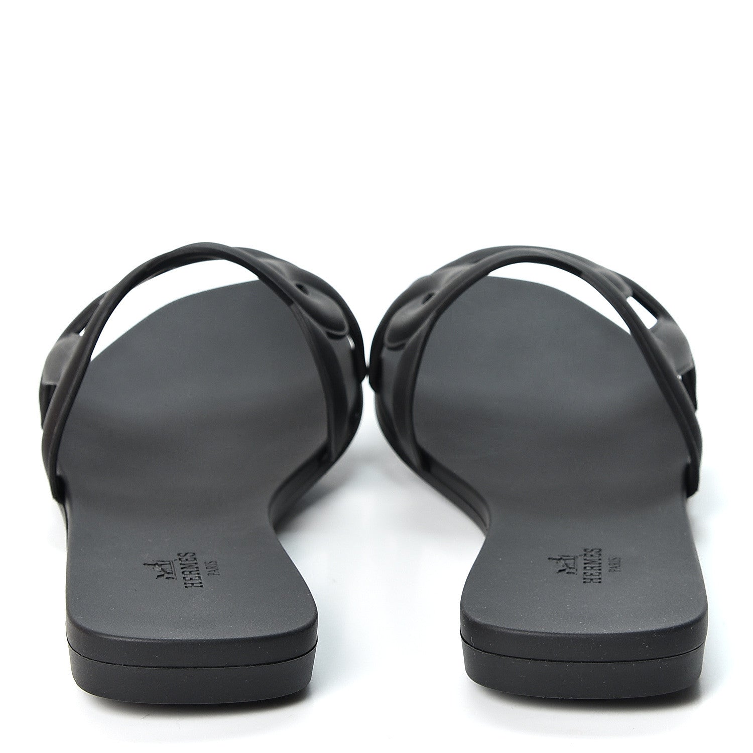 Hermes Rubber Aloha Sandals 37 Black 5 of 9