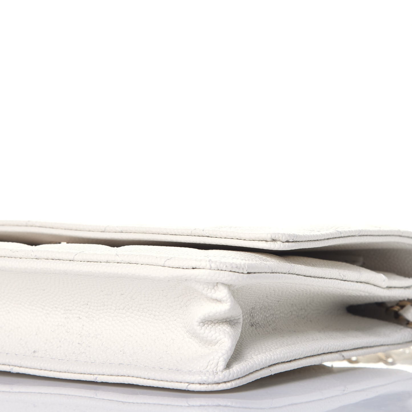 Caviar Quilted Wallet On Chain WOC White