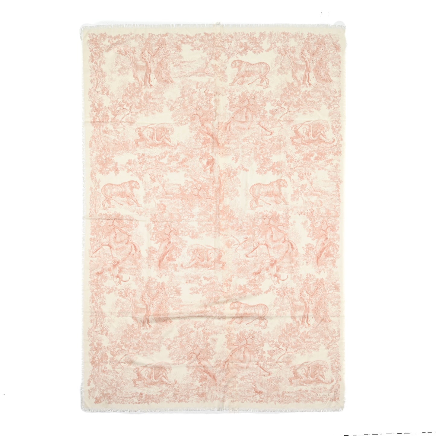 Cotton Fringe Dioriviera Toile De Jouy Sarong Pink
