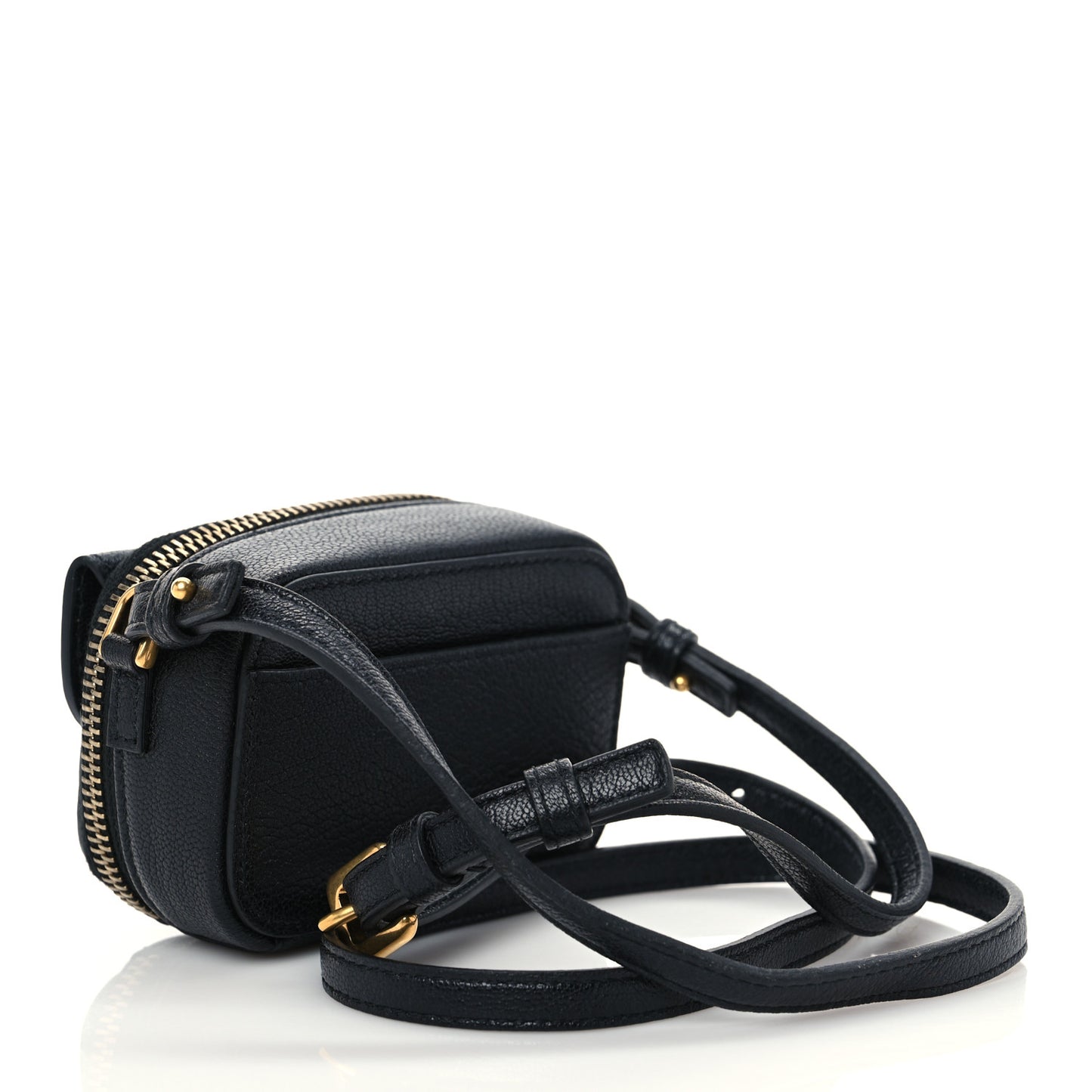 Goatskin Mini Saddle Pouch Black