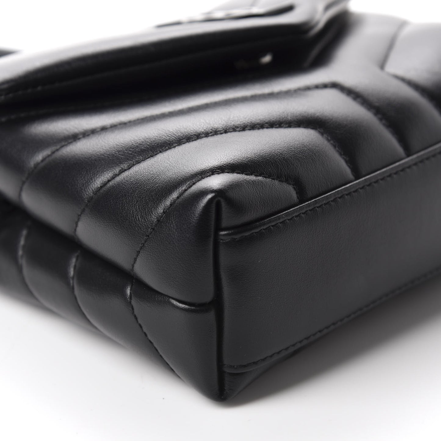 Calfskin Y Quilted Monogram Toy Loulou Crossbody Bag Black
