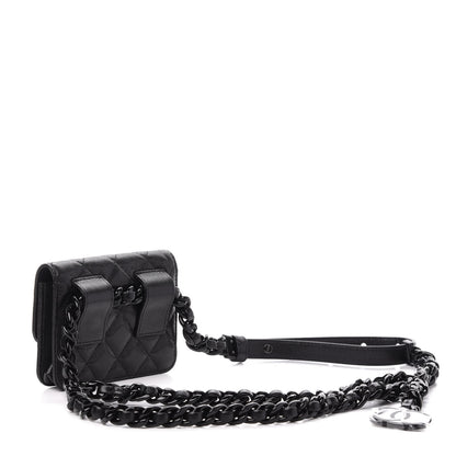 Chanel Caviar Quilted My Everything Belt Flap Card Holder Black 3 of 12