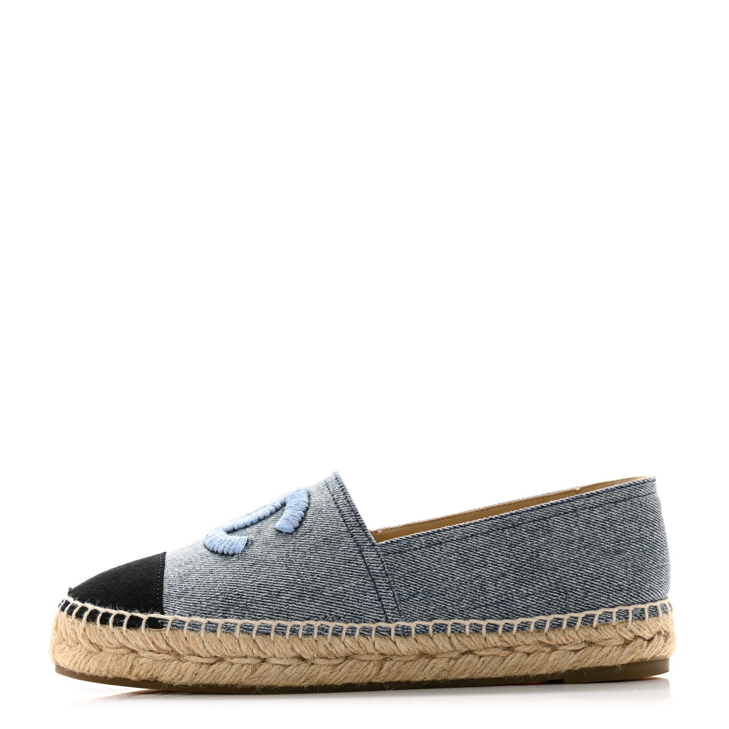 Chanel Denim CC Espadrilles 37 Blue Black 1 of 9