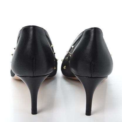 Valentino Garavani Mesh Embellished Shining Rockstud Low Heel Pumps 38.5 Black 5 of 8