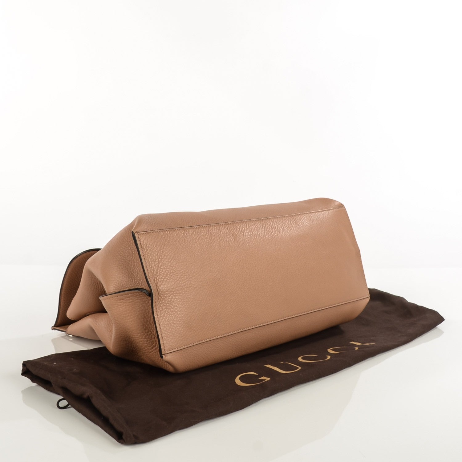 Gucci Cellarius Calfskin Large Bamboo Daily Top Handle Bag Camelia 3 of 6