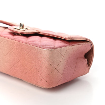 Chanel Metallic Lambskin Quilted Ombre Mini Rectangular Flap Pink 7 of 10