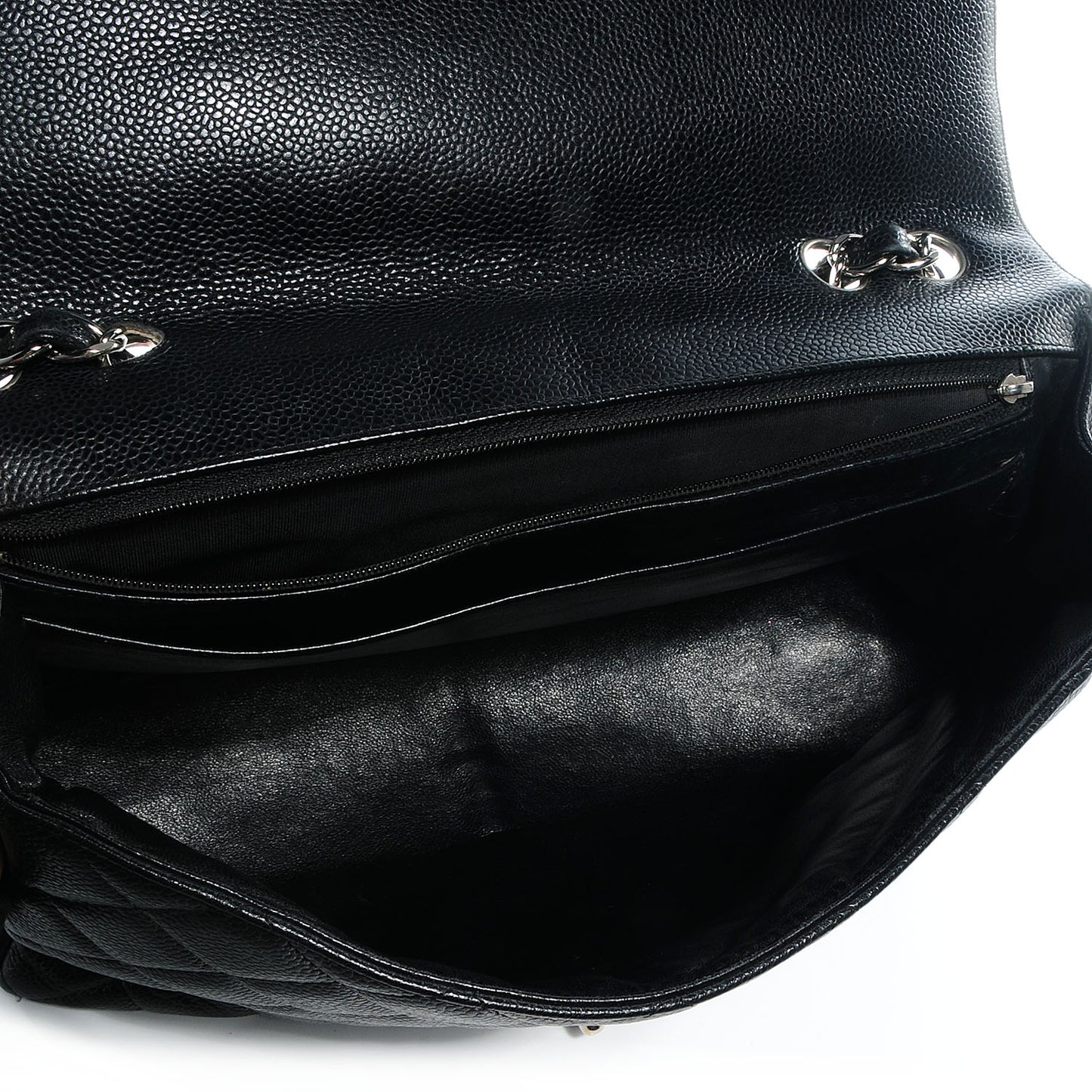 Caviar Jumbo Single Flap Black