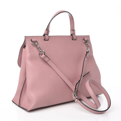 Gucci Cellarius Calfskin Medium Bamboo Daily Top Handle Bag Carmine Rose 2 of 9