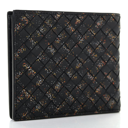 Bottega Veneta Nappa Intrecciato Paint Splatter Print Bi-Fold Wallet Black 3 of 8