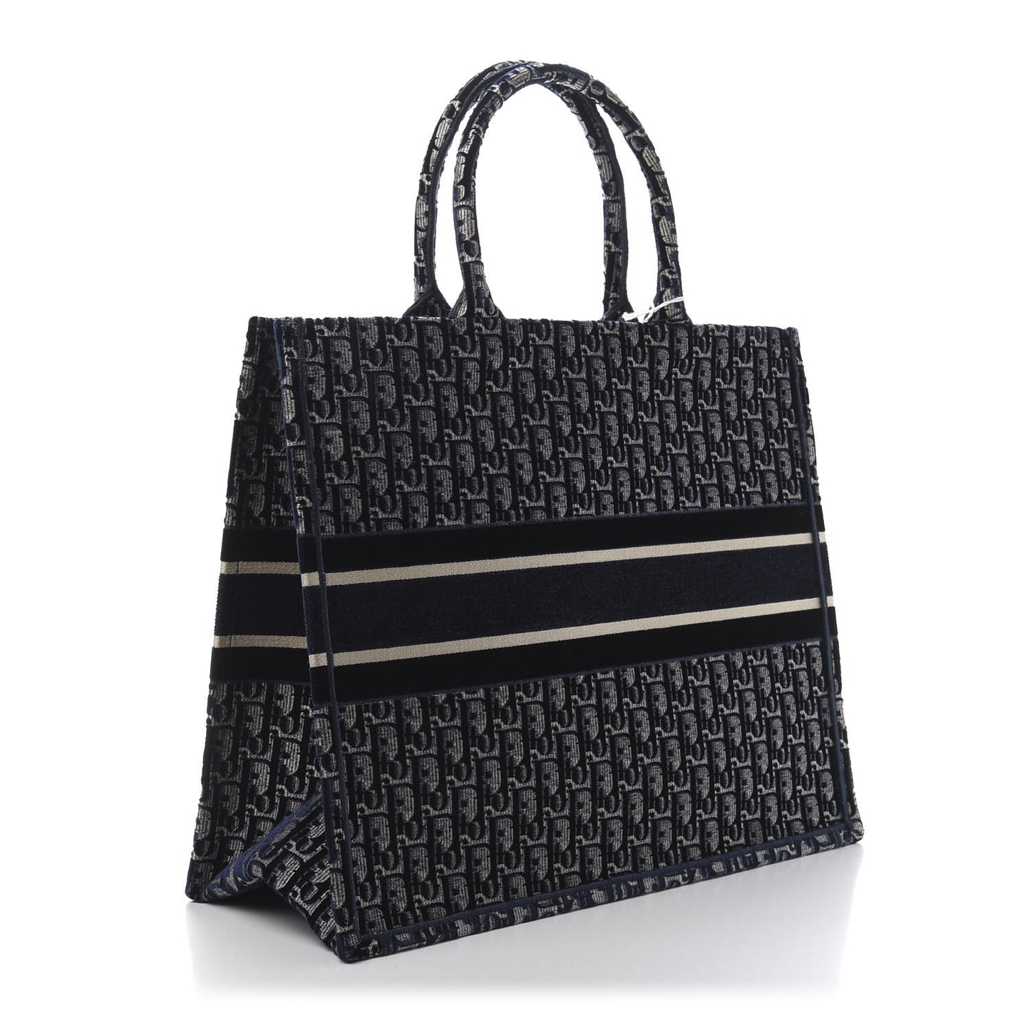 Oblique Velvet Book Tote Blue Multicolor
