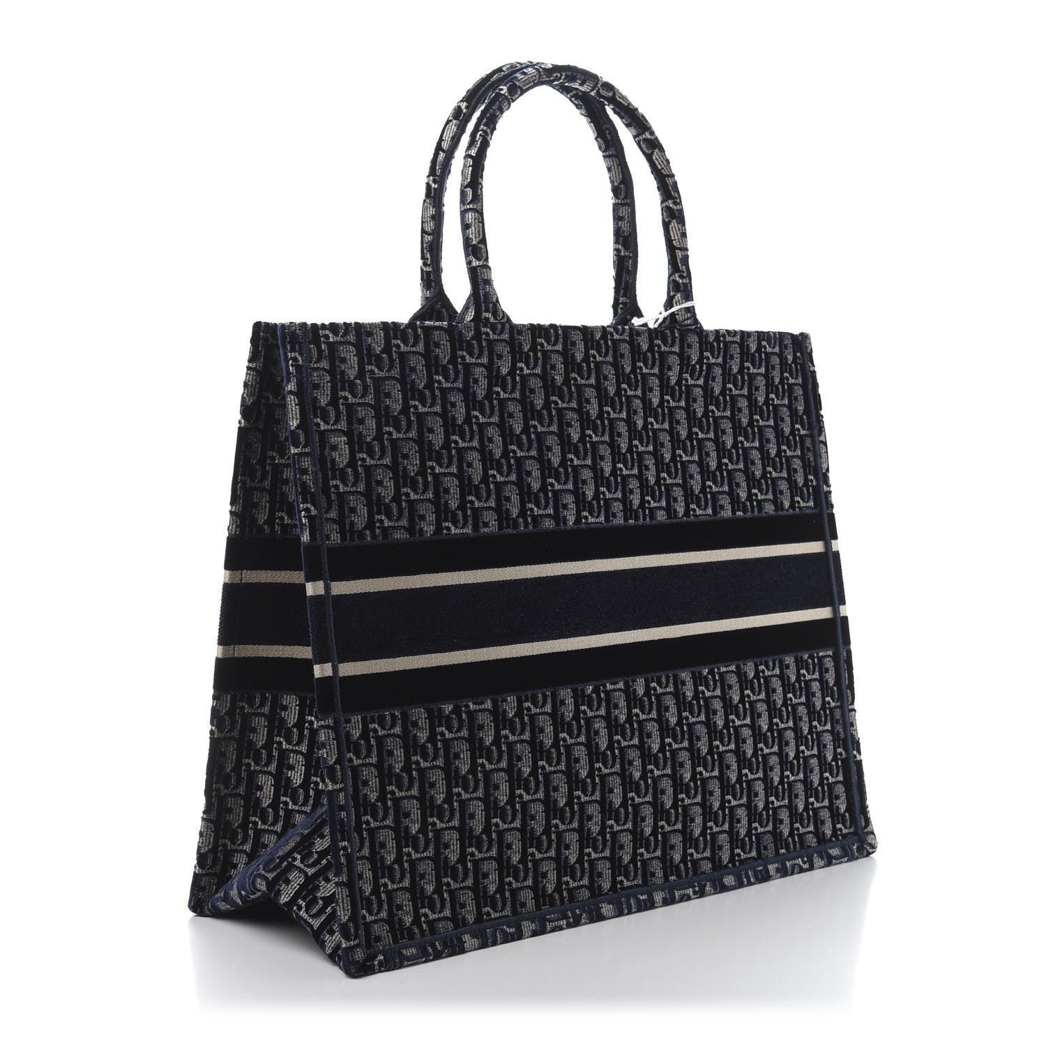 Christian Dior Oblique Velvet Book Tote Blue Multicolor 3 of 11
