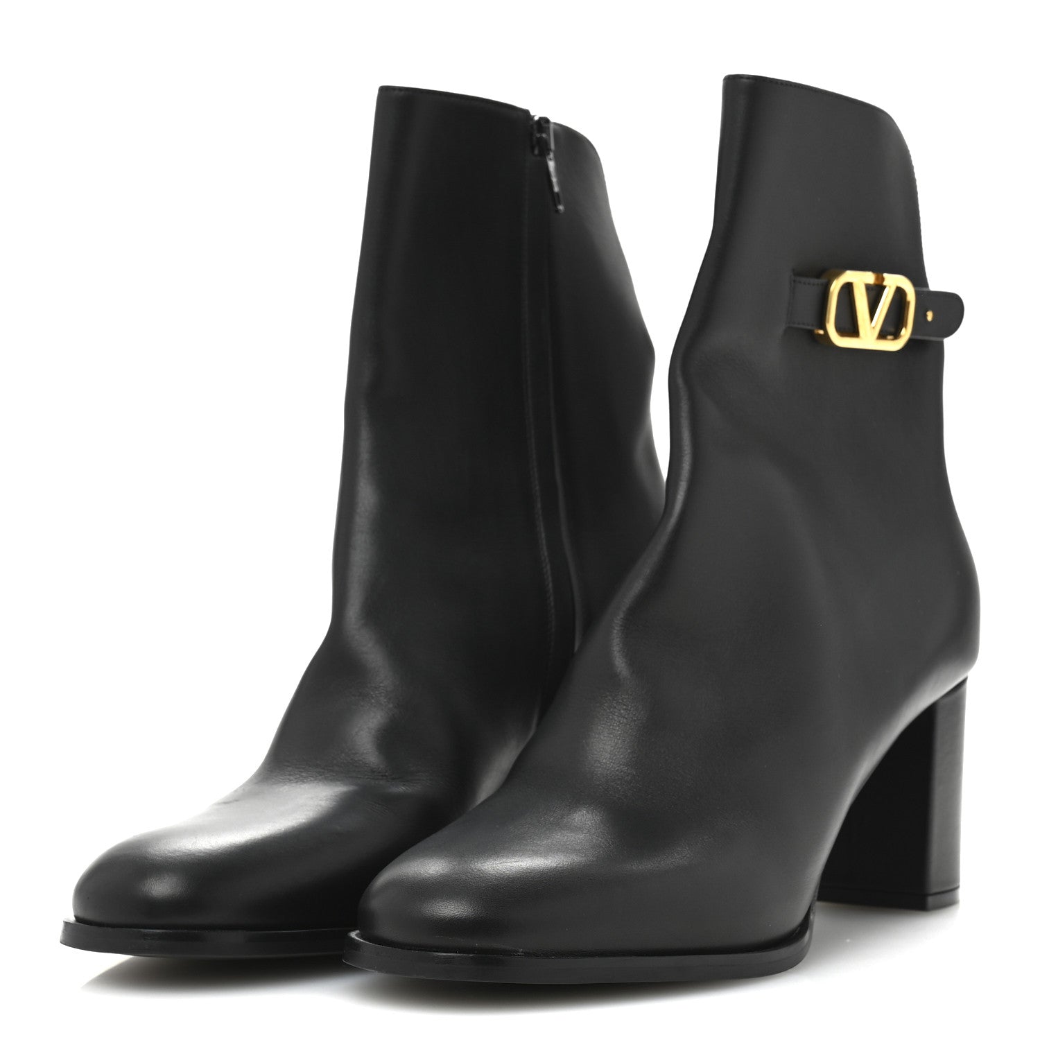 Valentino Garavani Calfskin VLogo 70mm Ankle Boots 38.5  Black 4 of 10