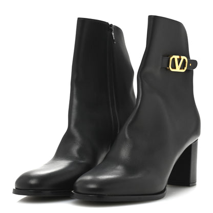 Valentino Garavani Calfskin VLogo 70mm Ankle Boots 38.5  Black 4 of 10