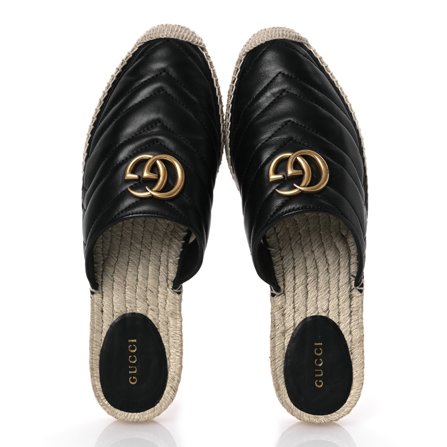 Nappa Matelasse GG Marmont Espadrille Slippers 39 Black