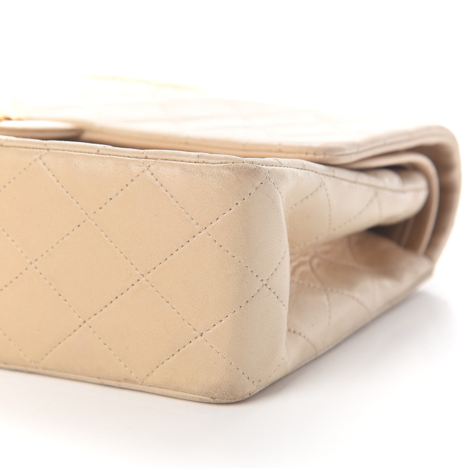 Chanel Lambskin Quilted Medium Double Flap Beige 9 of 9