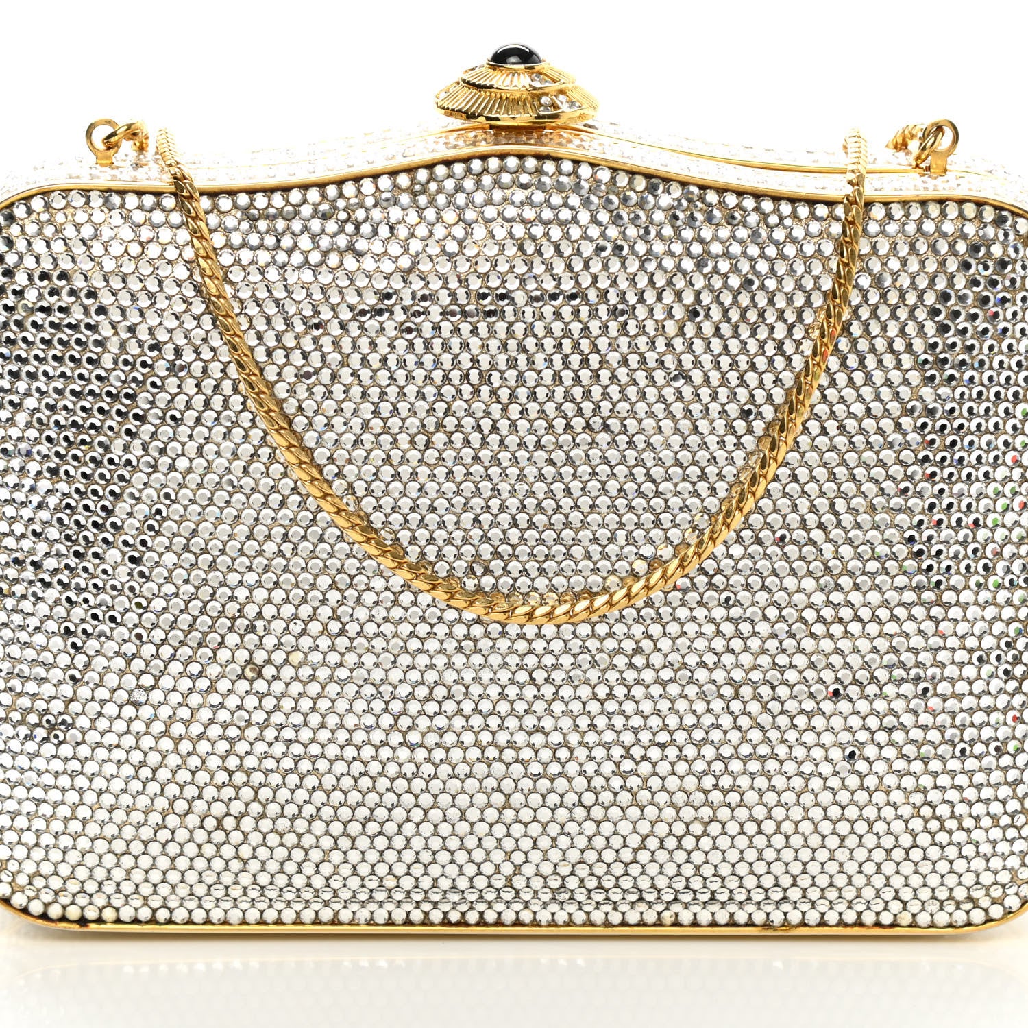 Judith Leiber Swarovski Crystal Minaudiere Clutch Gold 7 of 13