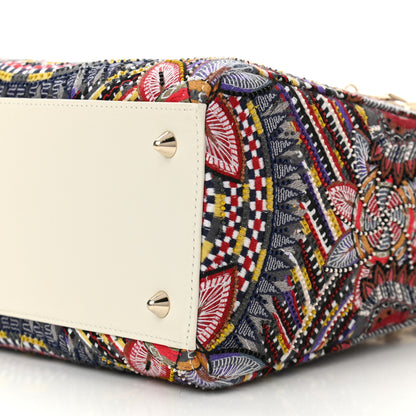 Christian Dior Calfskin Embroidered Butterfly Medium Lady Dior Multicolor 10 of 11