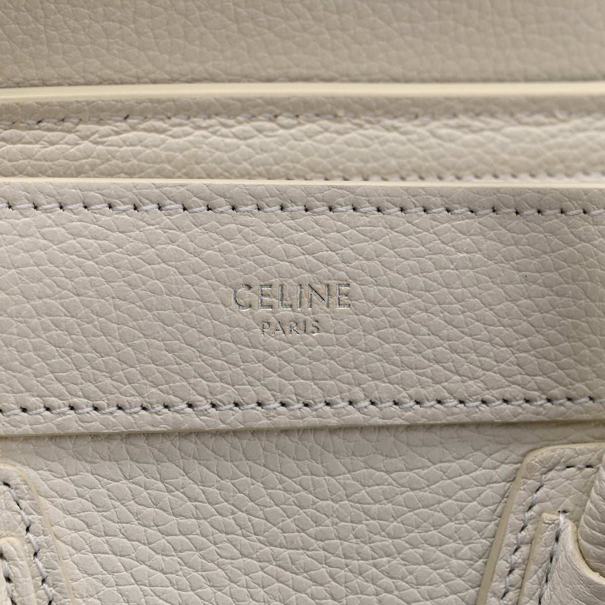 Drummed Calfskin Nano Luggage White
