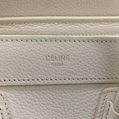 Celine Drummed Calfskin Nano Luggage White 6 of 11