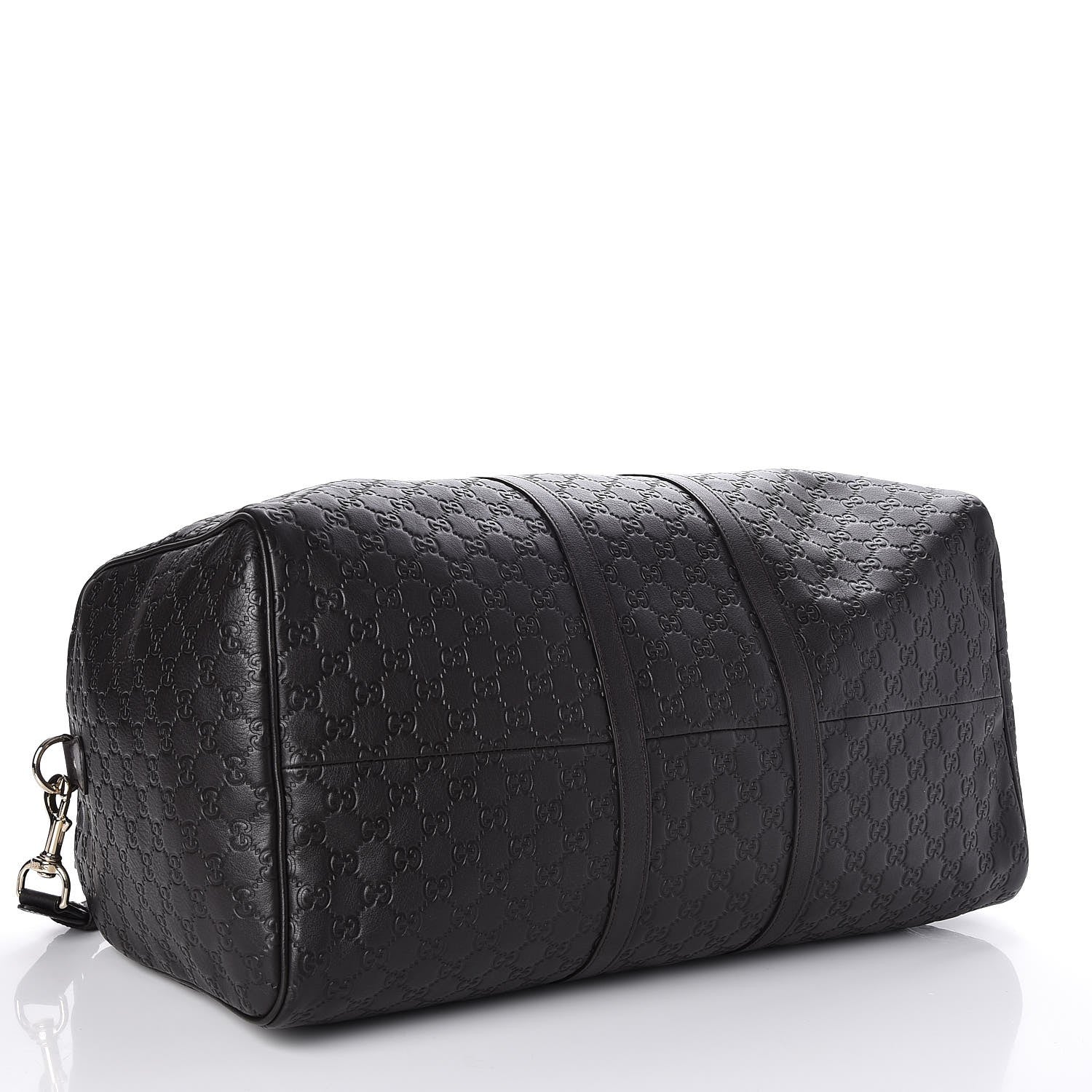 Gucci Guccissima Large Carry On Duffle Black 4 of 7