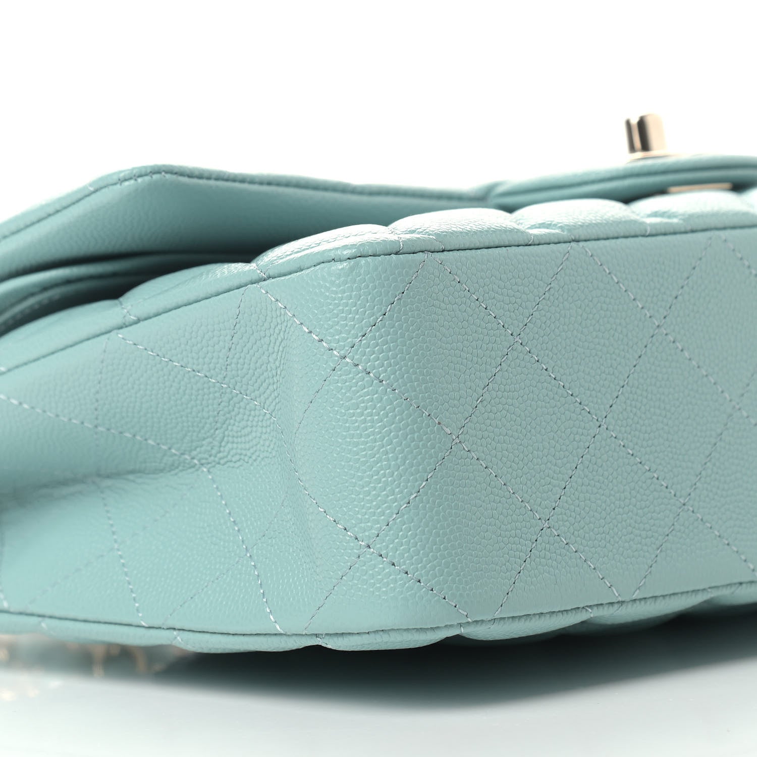 Chanel Caviar Quilted Medium Double Flap Light Blue 8 of 9