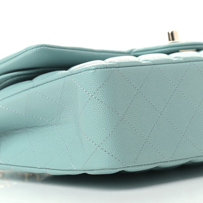 Chanel Caviar Quilted Medium Double Flap Light Blue 8 of 9
