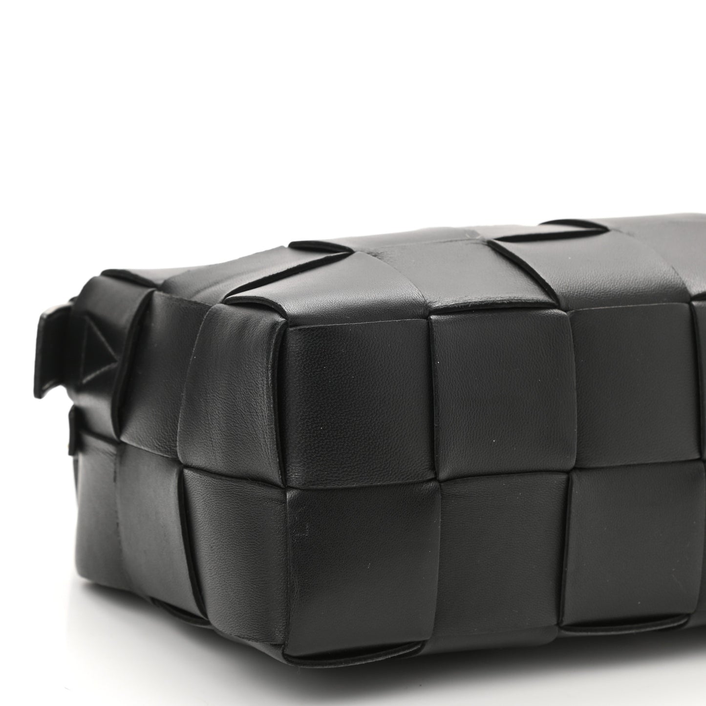 Lambskin Maxi Intrecciato Brick Cassette Bag Black