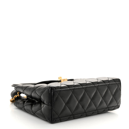 Chanel Shiny Aged Calfskin Quilted Nano Kelly Shopper Black 4 of 11