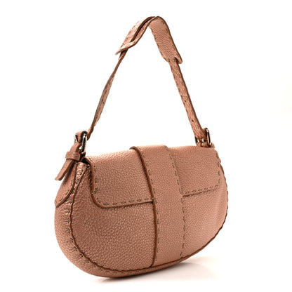 Fendi Metallic Calfskin Romano Selleria Flap Bag Bronzo 3 of 12
