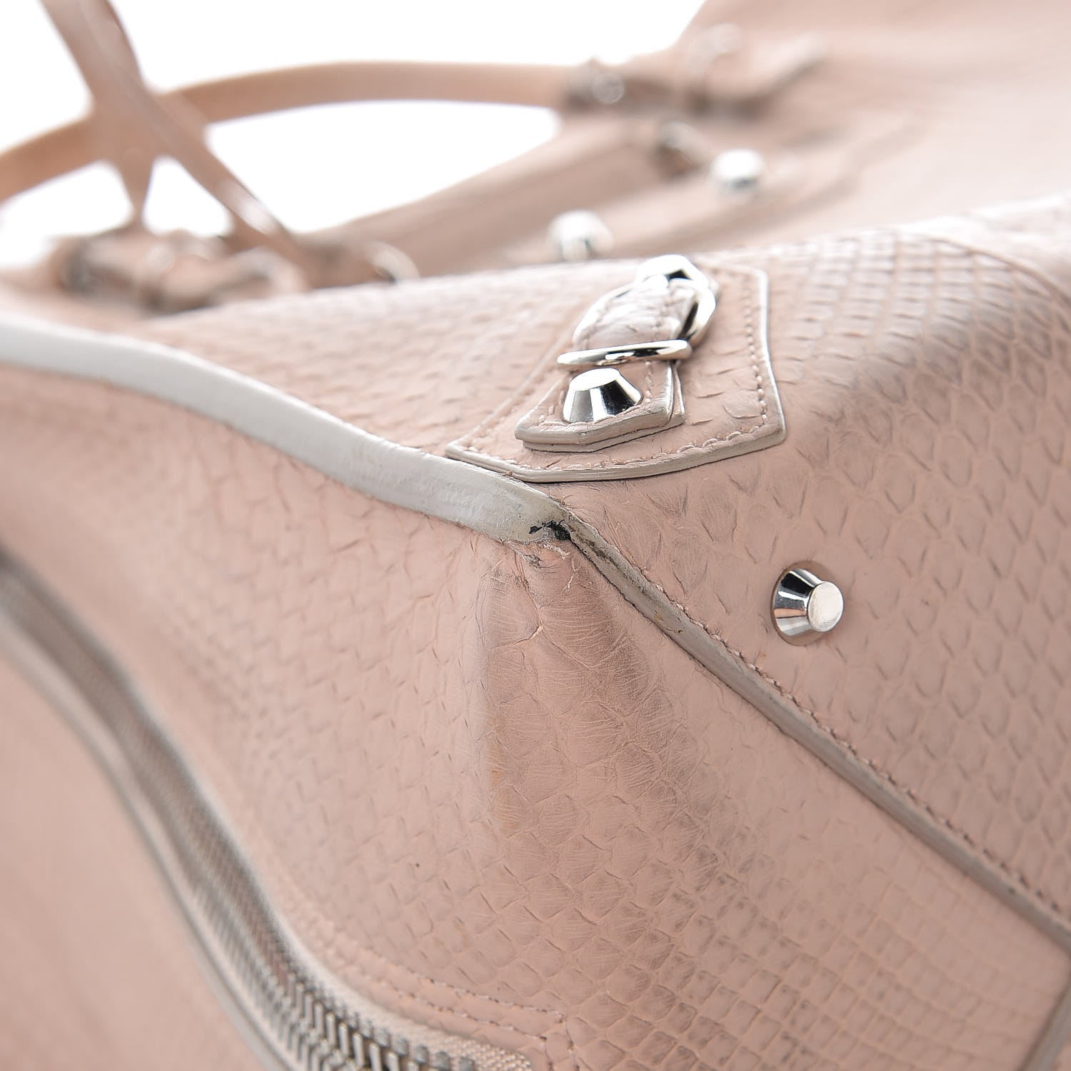 Balenciaga Python Papier A5 Zip Around Tote Old Rose 16 of 22