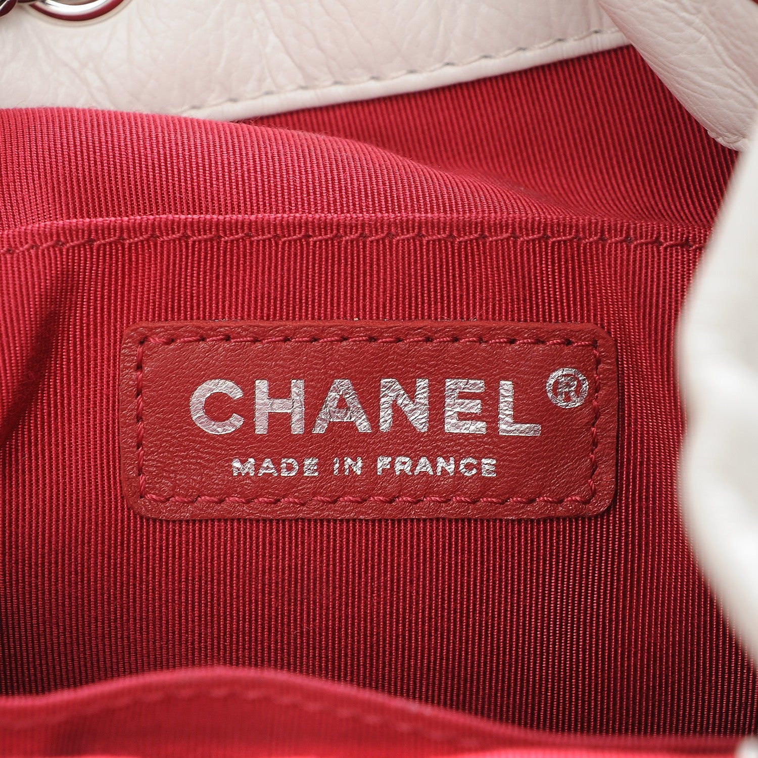 Chanel Calfskin Quilted Small Gabrielle Purse White Black 6 of 7