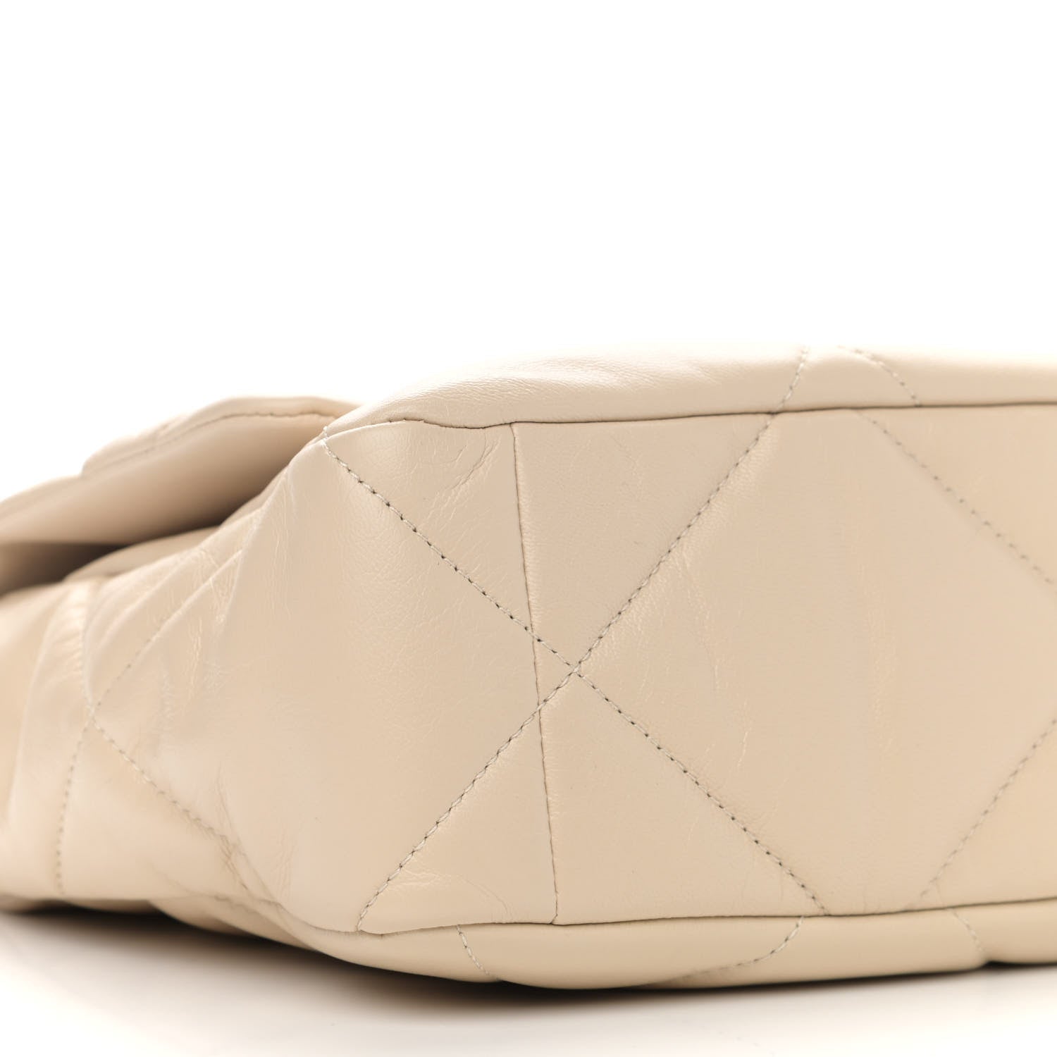 Chanel Goatskin Quilted Large Chanel 19 Flap Beige 9 of 11