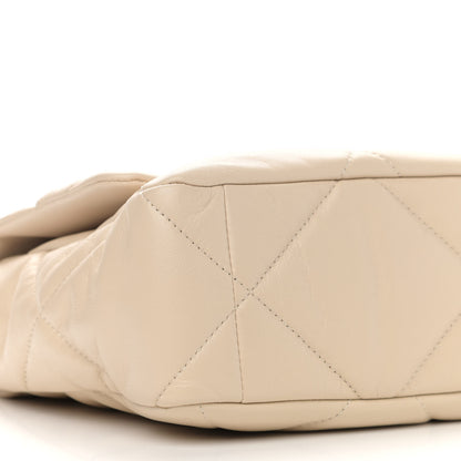 Chanel Goatskin Quilted Large Chanel 19 Flap Beige 9 of 11