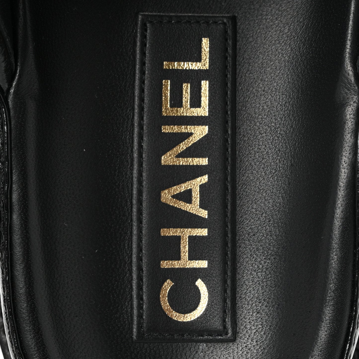 Lambskin Quilted Velcro Dad Chain CC Slide Sandals 39.5 Black