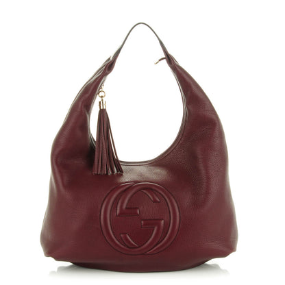 Gucci Pebbled Calfskin Soho Hobo Bordeaux 1 of 7