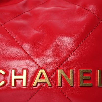 Chanel Shiny Calfskin Quilted Mini Chanel 22 Red 8 of 10