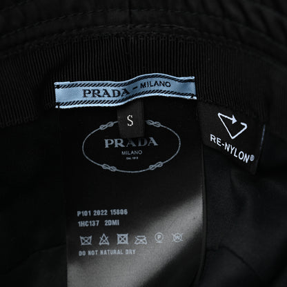 Prada Re-Nylon Metal Triangle Logo Womens Bucket Hat S Black 8 of 10