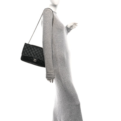 Chanel Lambskin Quilted Jumbo Chanel 3 Flap Bag Black 2 of 10