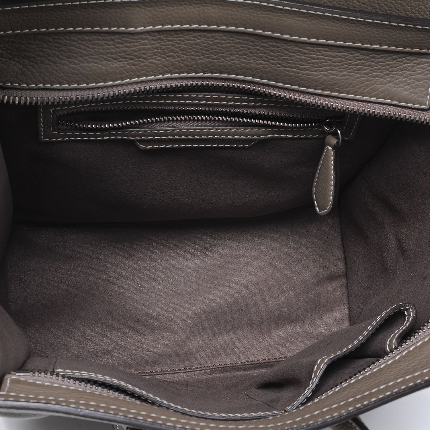 Celine Drummed Calfskin Micro Luggage Souris 5 of 8