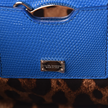 Dolce & Gabbana Lizard Calfskin Embossed Medium Monica Top Handle Bag Bleuette 6 of 8