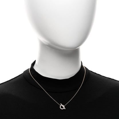 Hermes 18K Rose Gold Diamond Finesse Pendant Necklace 2 of 6