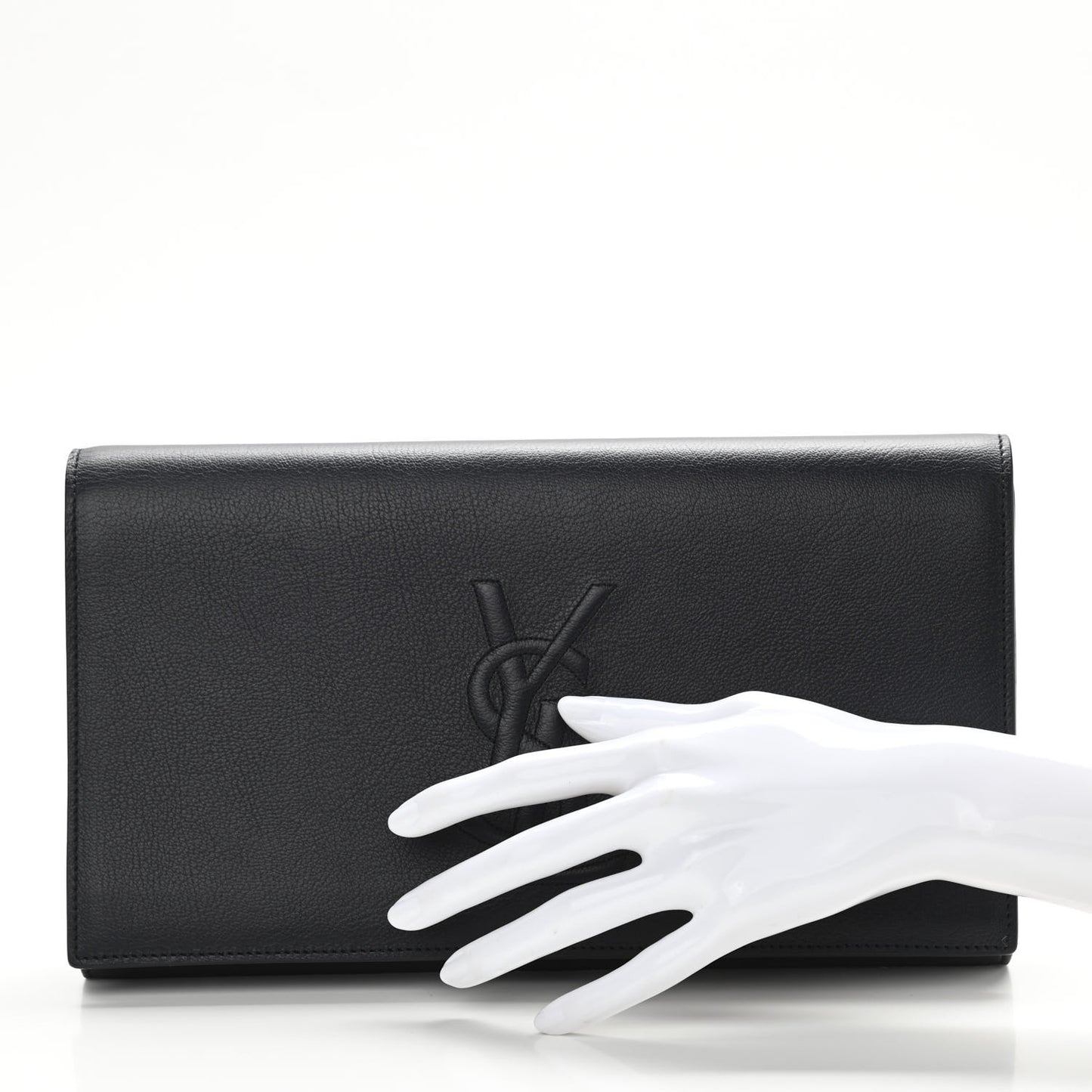 Calfskin Monogram Large Belle De Jour Clutch Navy