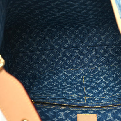 Louis Vuitton Monogram Denim CarryAll MM Blue 5 of 11