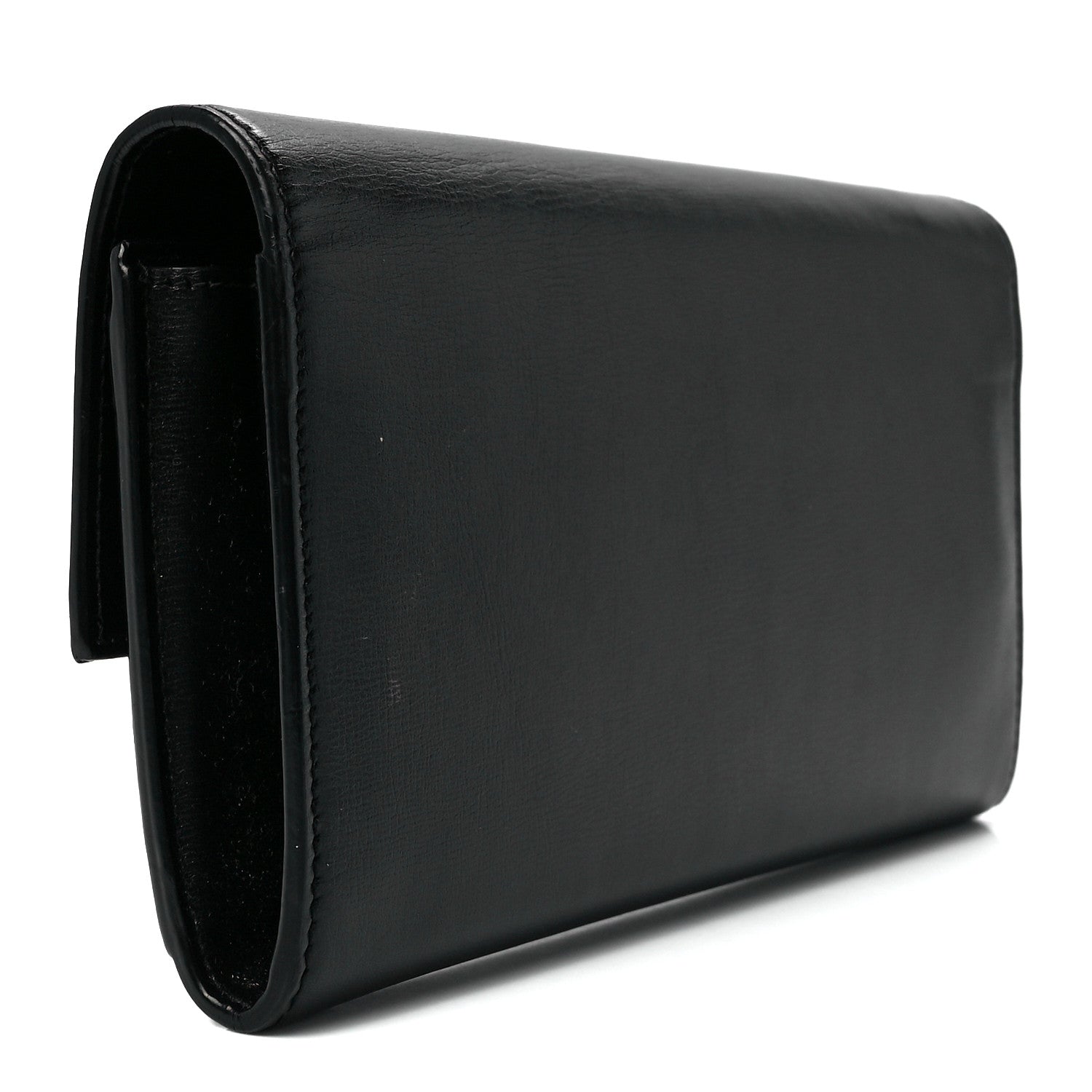 Saint Laurent Calfskin Bellechasse Flap Clutch Wallet Black 3 of 11