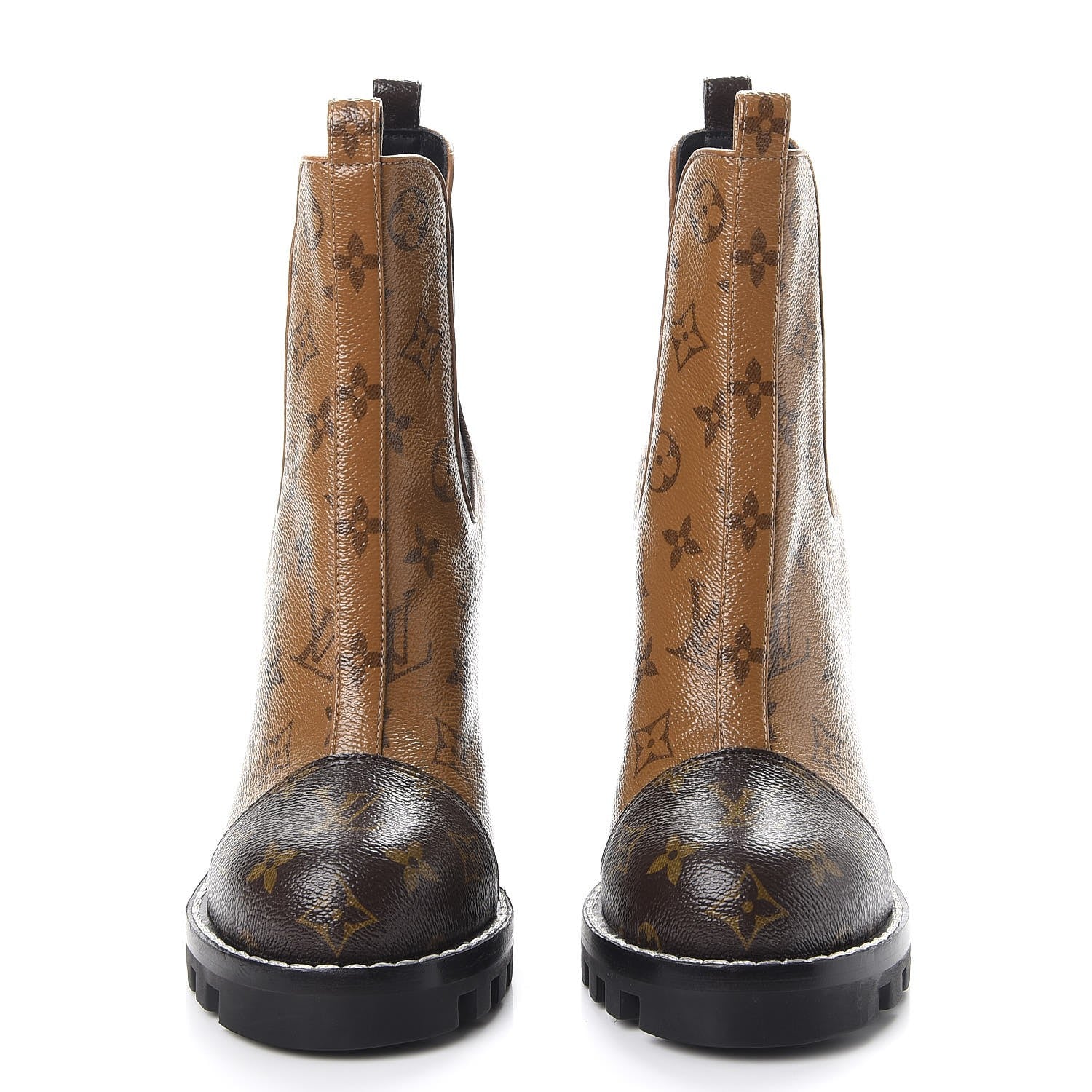 Louis Vuitton Patent Reverse Monogram Star Trail Chelsea Ankle Boots 38.5 2 of 9