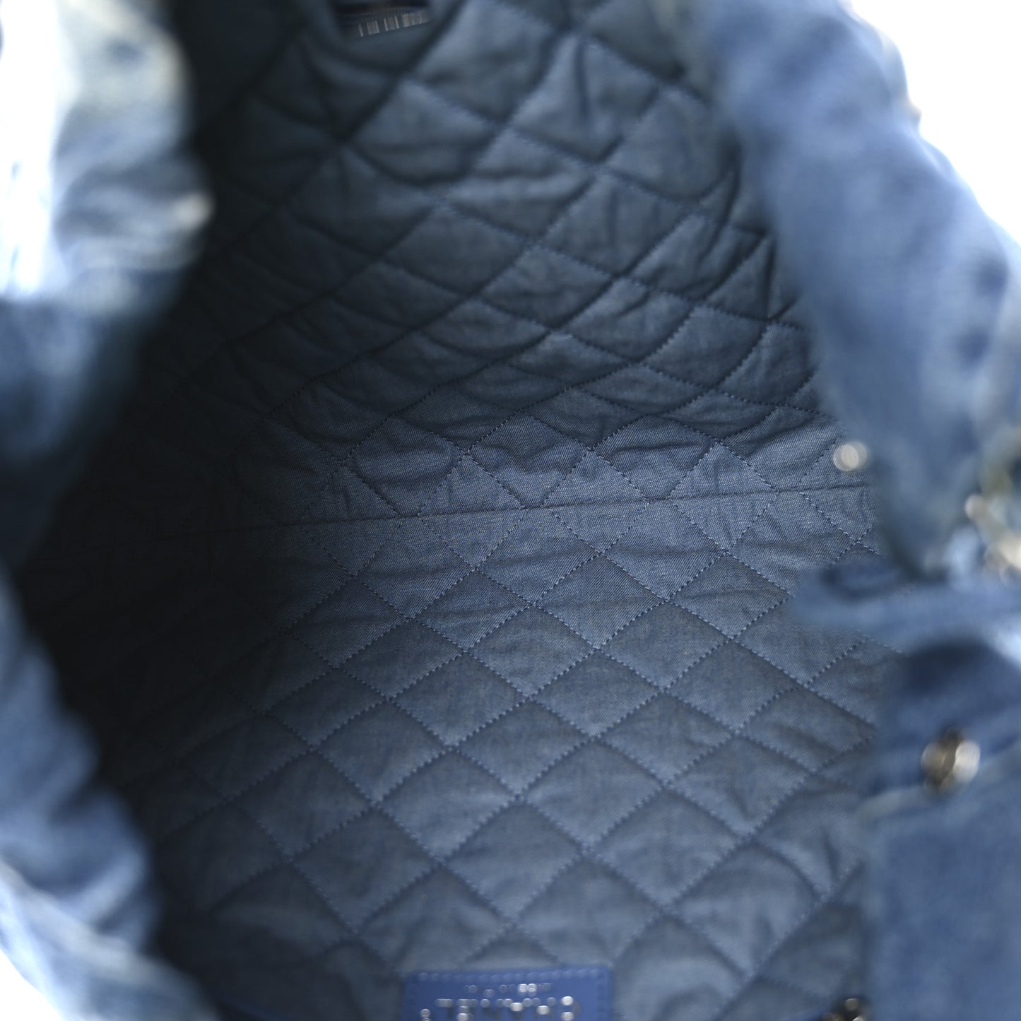 Denim Quilted Chanel 22 Blue