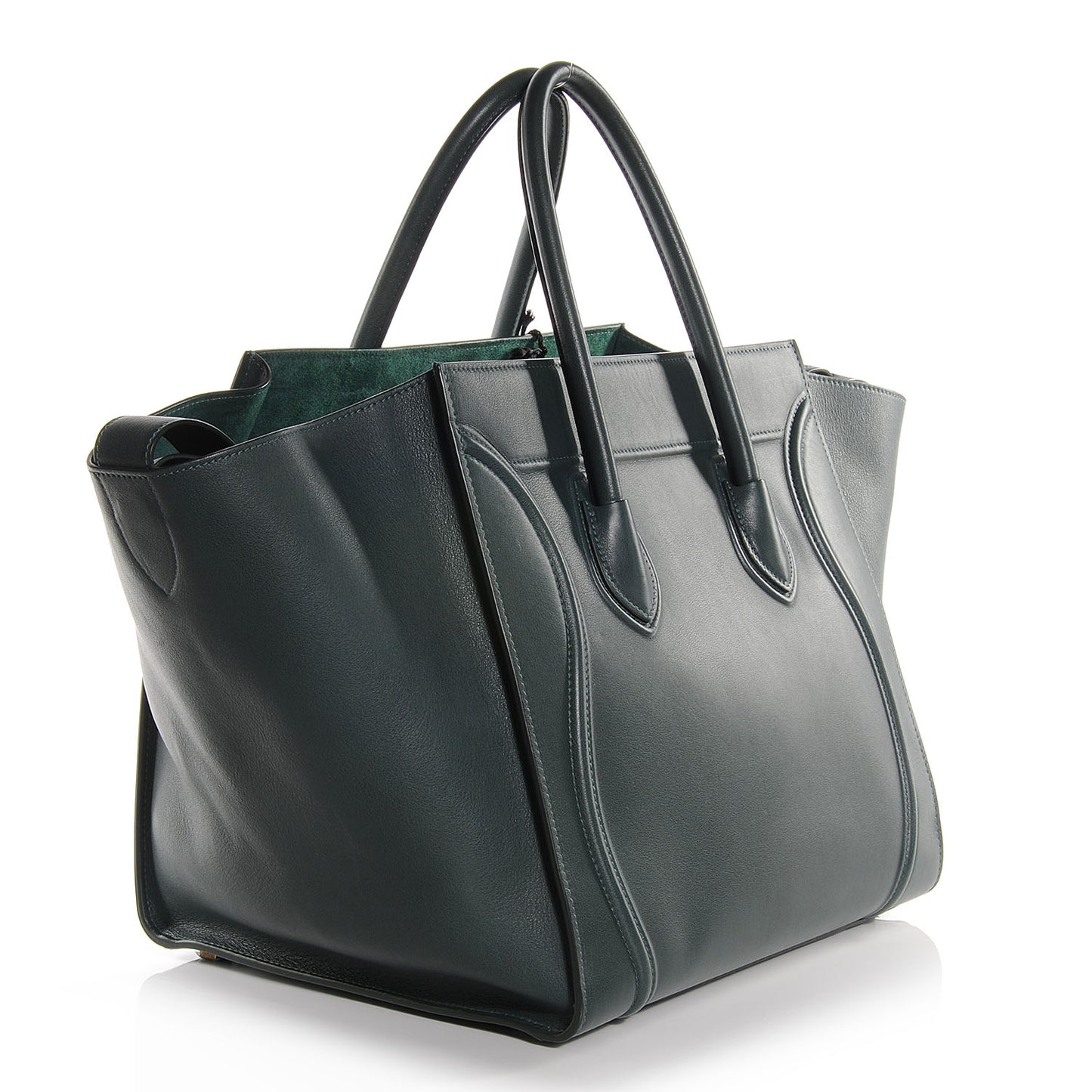 Smooth Calfskin Medium Phantom Luggage Bottle Green