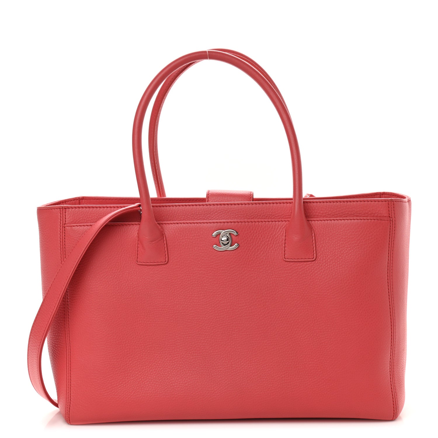 Chanel Calfskin Cerf Executive Shopper Tote Coral 1 of 11