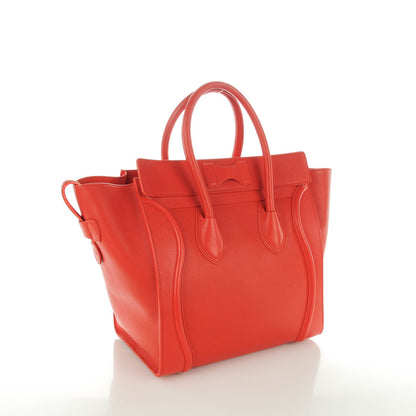 Celine Baby Calfskin Mini Luggage Vermillion 3 of 8